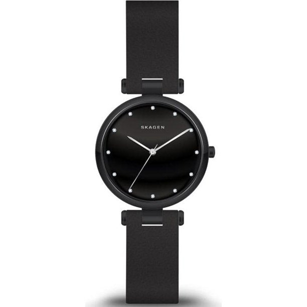 Skagen 'Tanja' Black Leather Women's Watch SKW2515