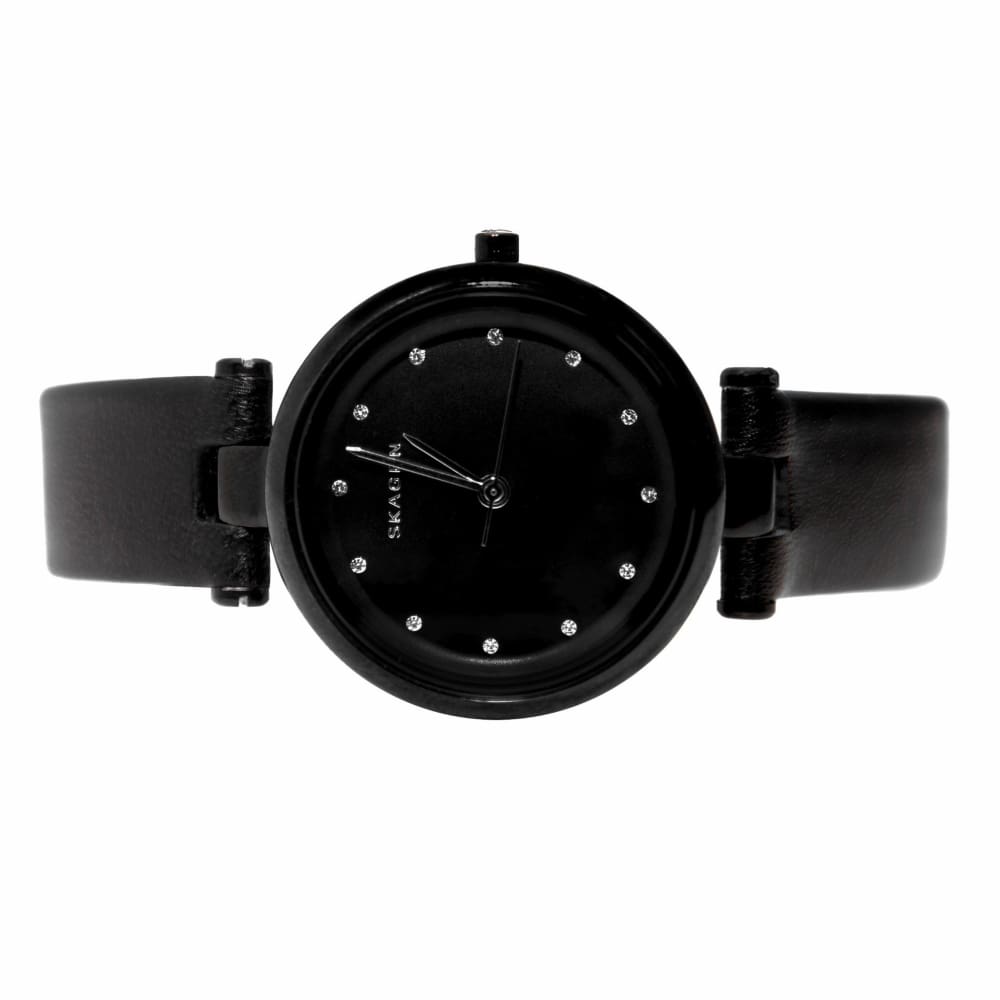 Skagen 'Tanja' Black Leather Women's Watch SKW2515