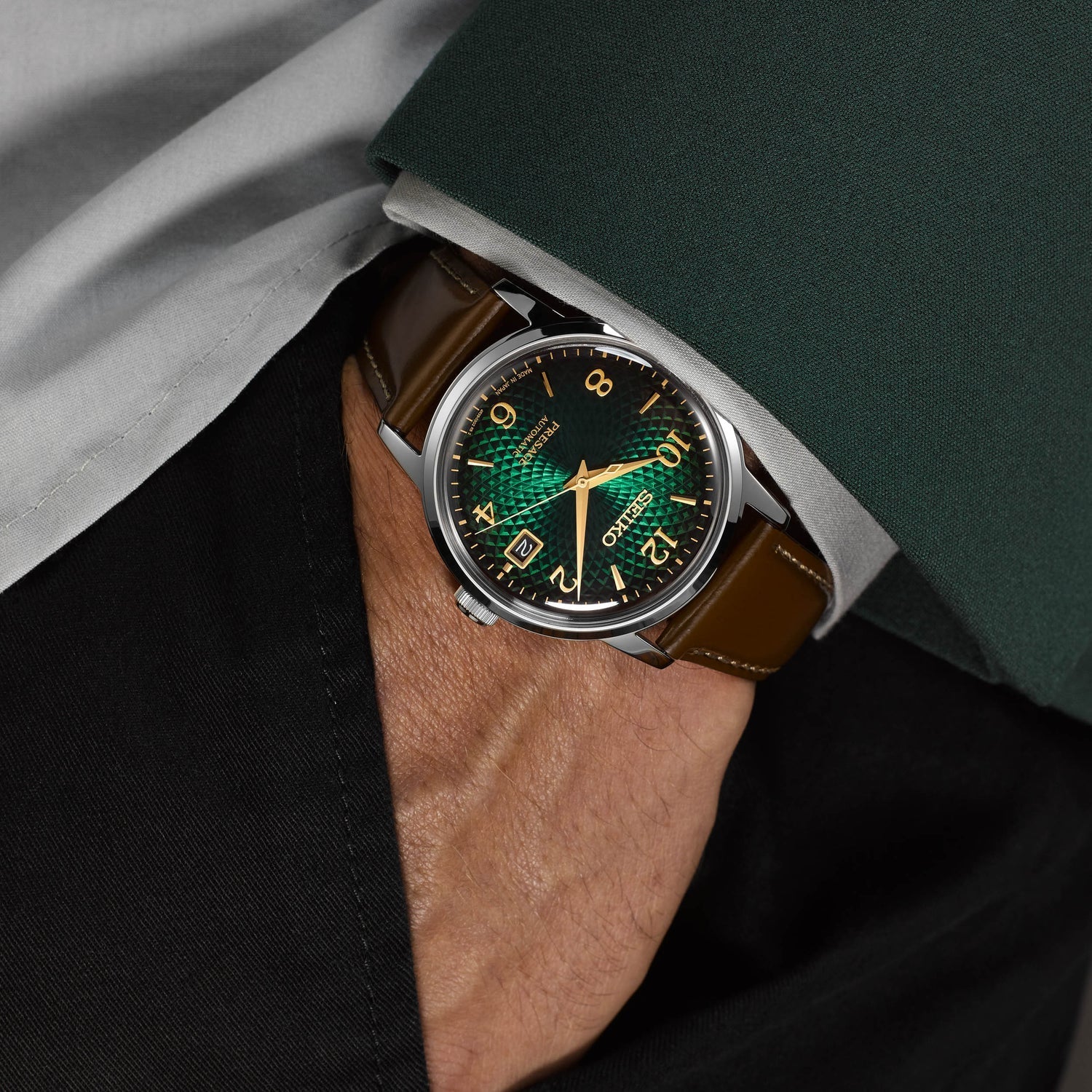 Seiko Seiko Presage Automatic Green Dial Unisex Watch SRPE45