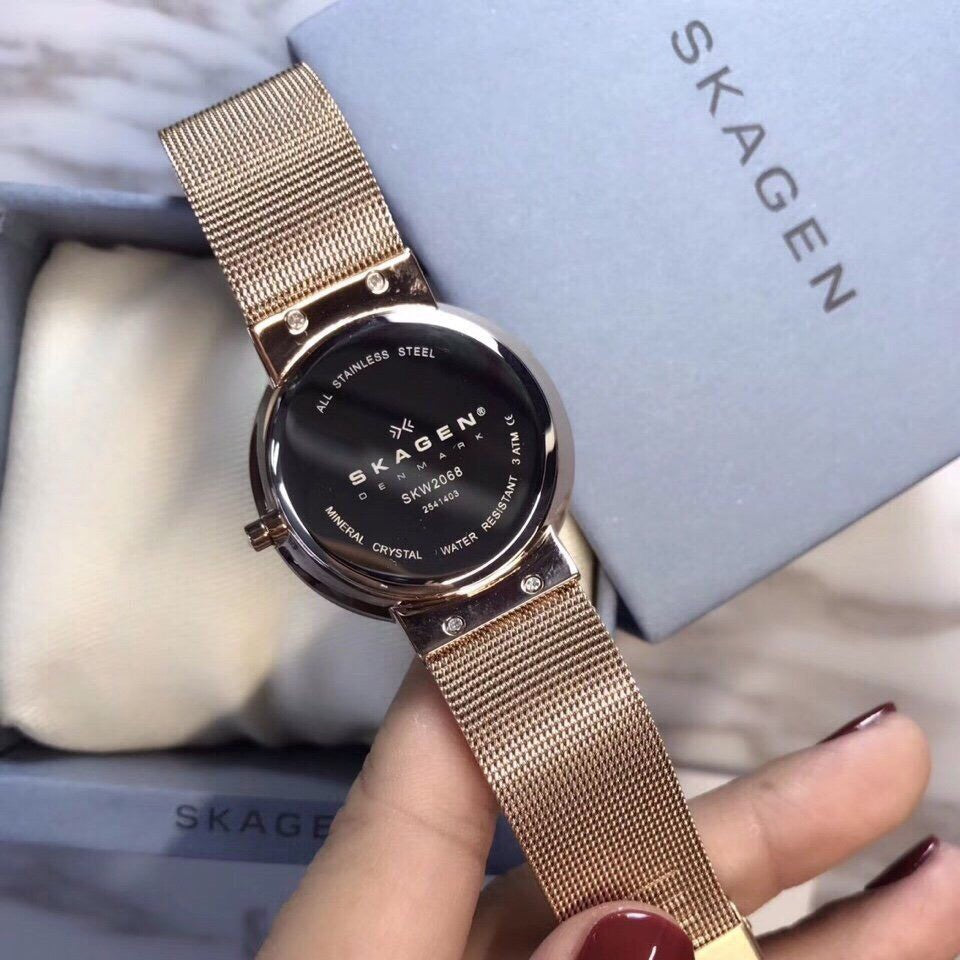 Skagen Klassik Rose Gold Mesh Bracelet Ladies Watch SKW2068