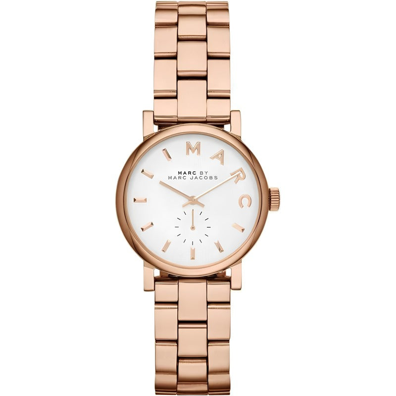 Marc By Marc Jacobs Baker White Dial Rose Gold Women's Watch - MBM3248