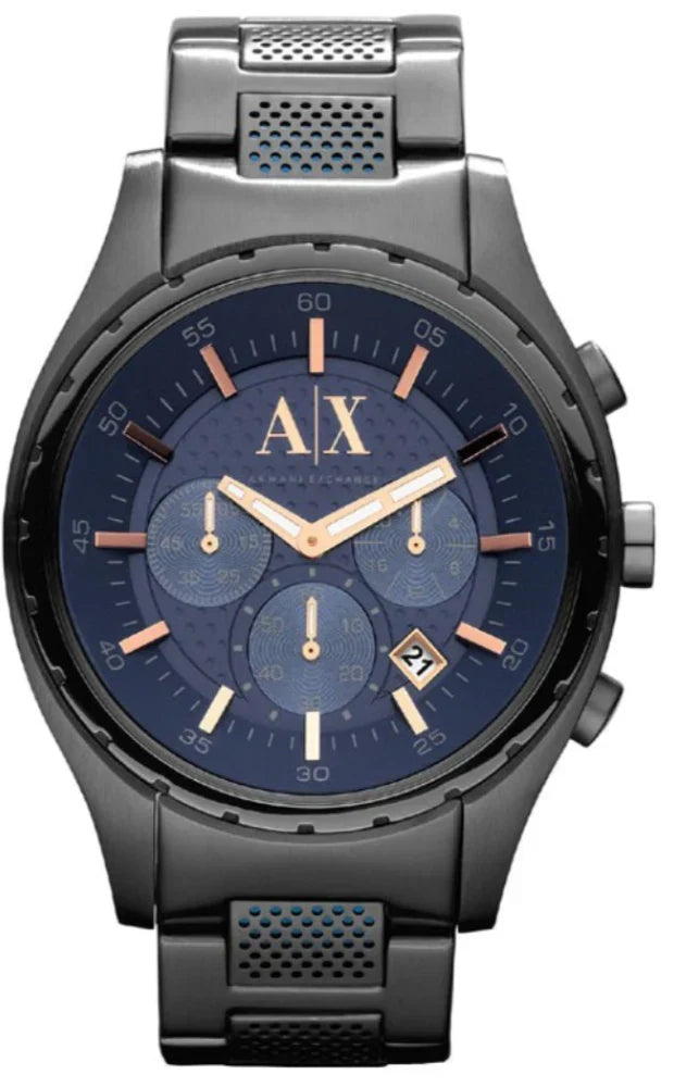 Armani Exchange Chronograph Blue Dial Grey Watch - AX1166