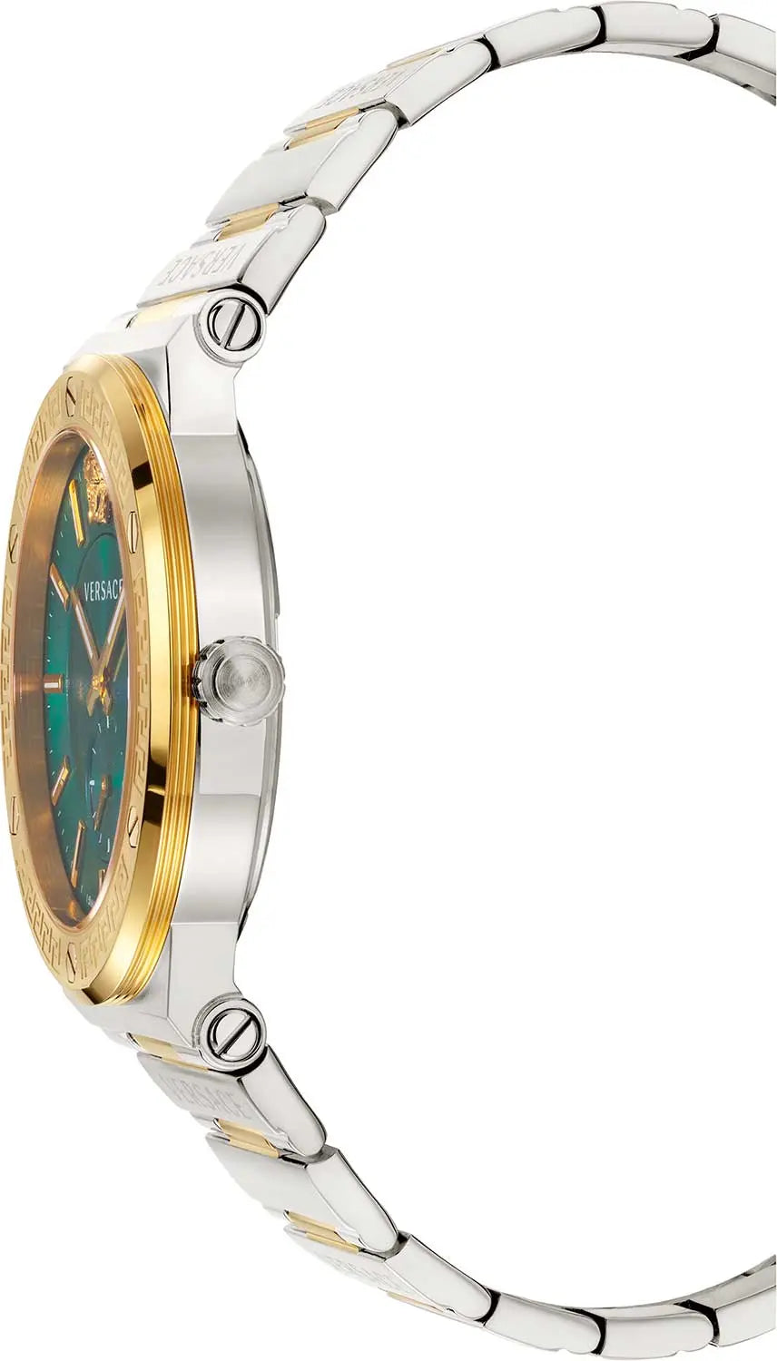 Versace Greca Silver Green Dial Men's Watch VEVI00420