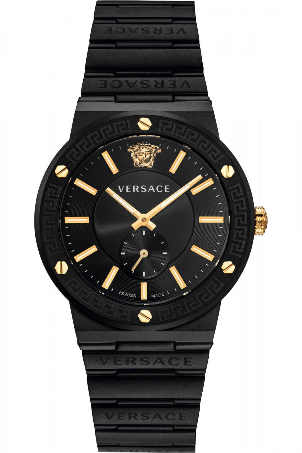 Versace Greca Logo-VI Black Stainless Steel Men's Watch  VEVI00620 - Dawson Watches