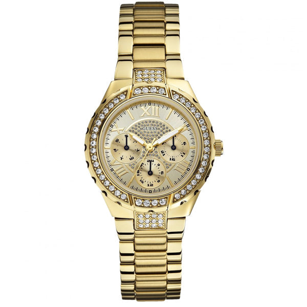 Guess Sparkling Hi-Energy Gold-Tone Women Watch W0111L2