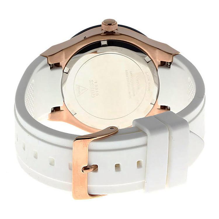 Guess Jet Setter White Dial Silicone Strap Ladies Watch W0564L1