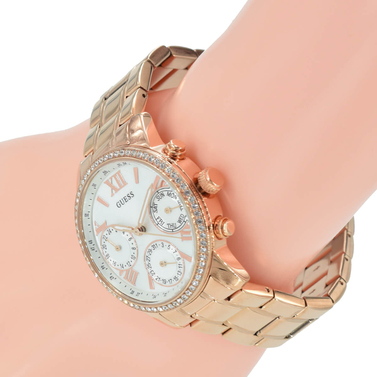 Guess Mini Sunrise Diamond Rose Gold Ladies Watch W0623L2