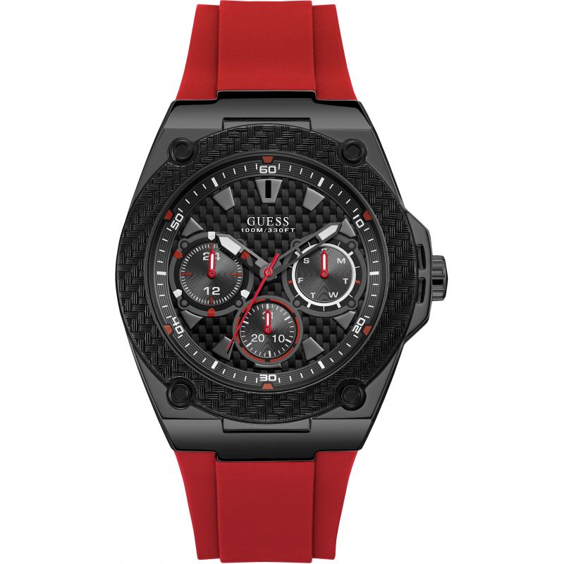 Guess Mens' Legacy Red Silicone Band Men's Watch  W1049G6 - Dawson Watches