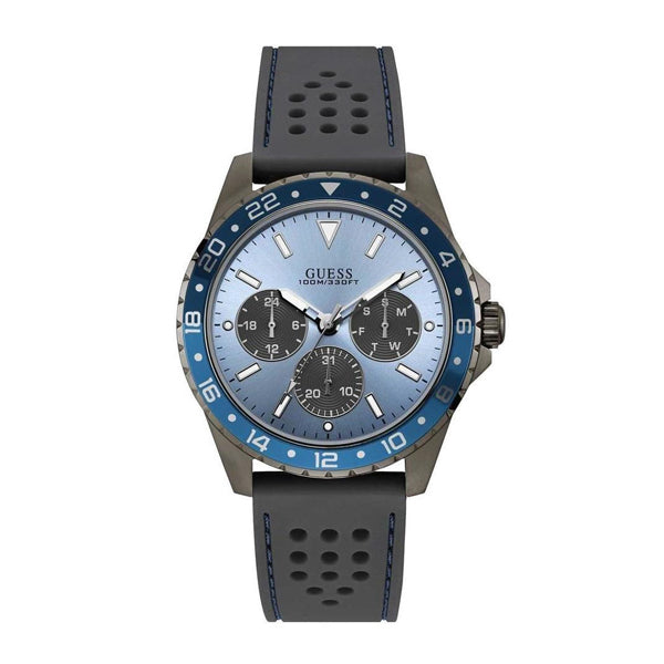 Guess Men’s Quartz Silicone Strap Blue Dial Men's Watch  W1108G6 - Dawson Watches