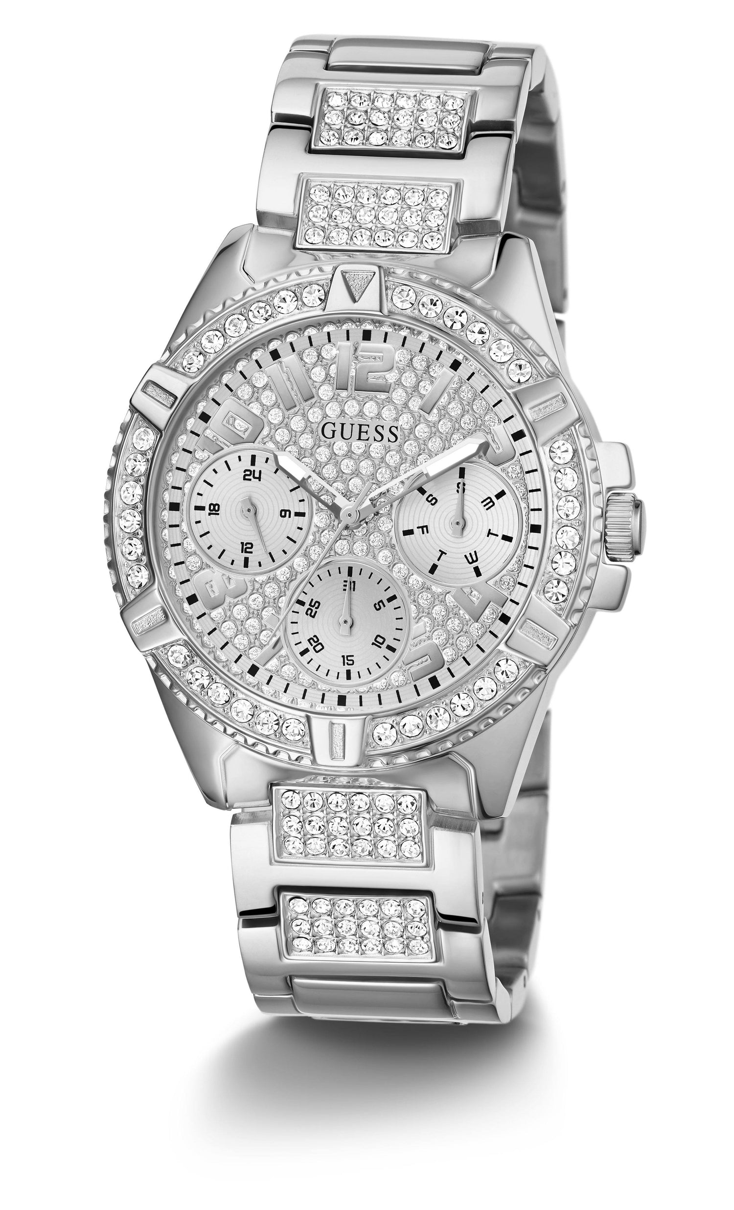 Guess Lady Frontier Quartz Crystal Silver Dial Ladies Watch W1156L1