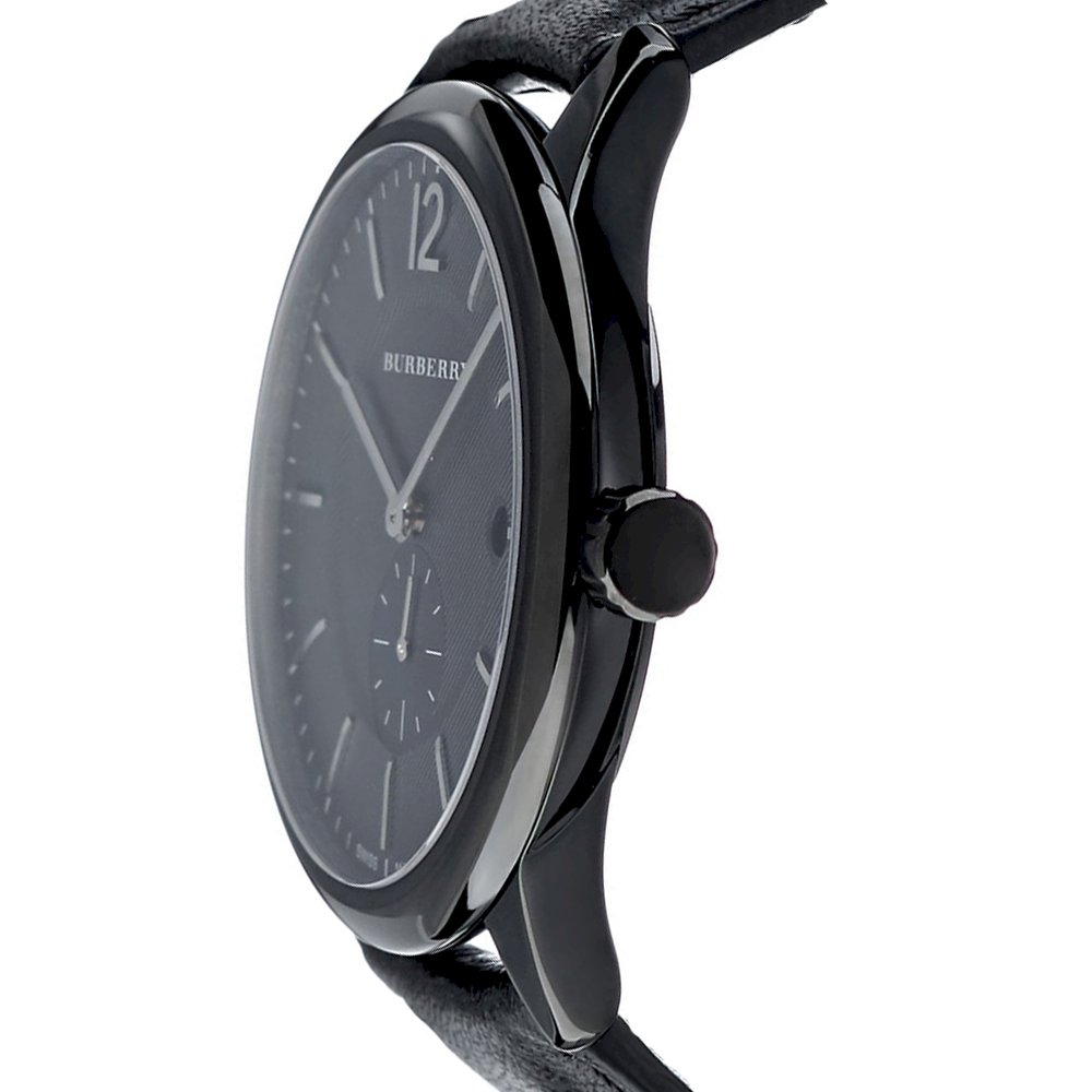 Burberry Men’s Swiss Made Leather Strap Black Dial Men's Watch BU10003 - Dawson Watches #2