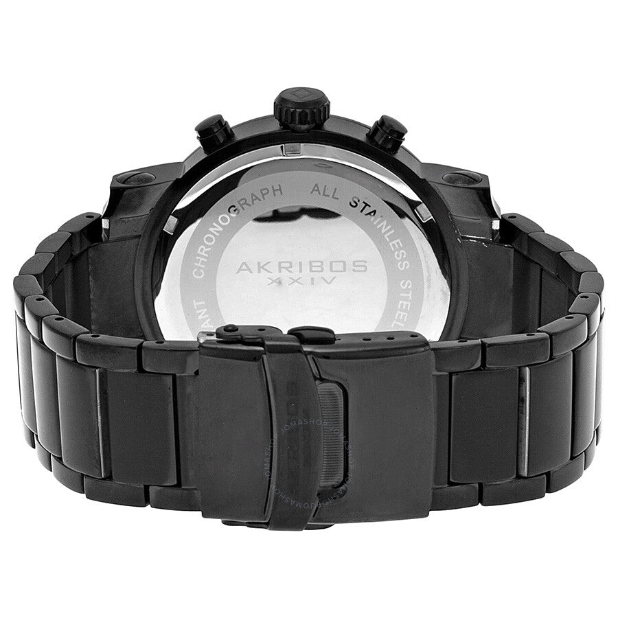Akribos Chronograph Black Dial Black PVD Men's Watch AK622BK - Dawson Watches #3