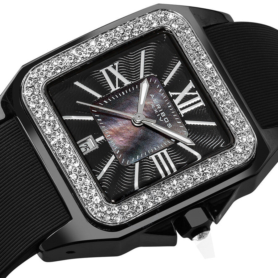 Akribos Black Mother of Pearl Dial Black Ceramic Ladies Watch AK546BK - Dawson Watches #2