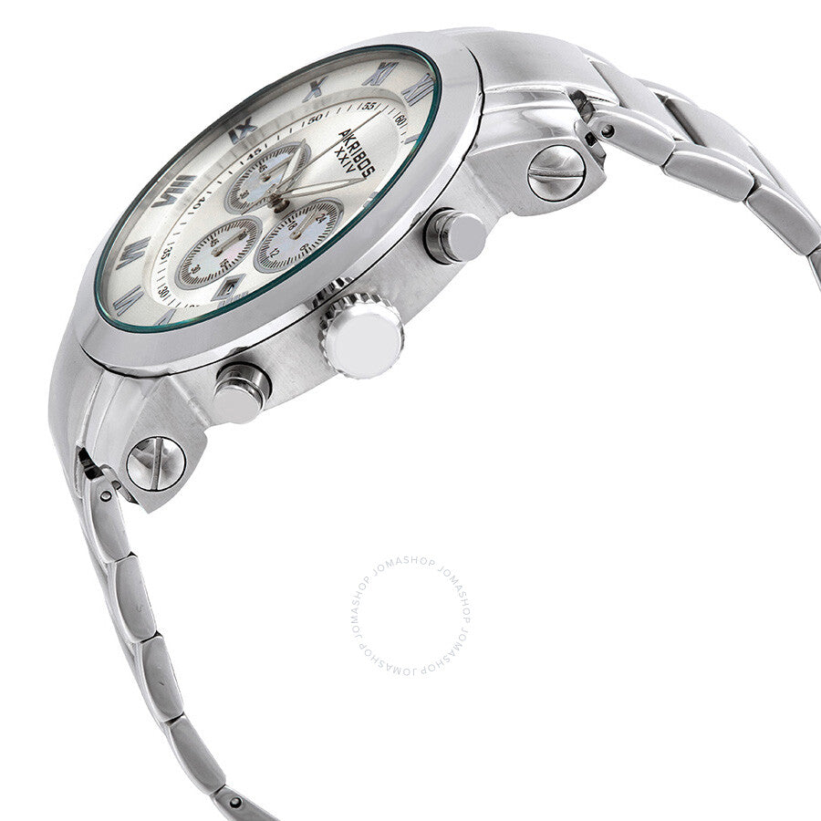 Akribos Grandiose Chronograph Silver Dial Stainless Steel Men's Watch AK622SS - Dawson Watches #2