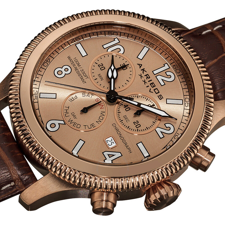 Akribos Ultimate Chronograph Rose Gold-Tone Men's Watch AK575BR - Dawson Watches #2