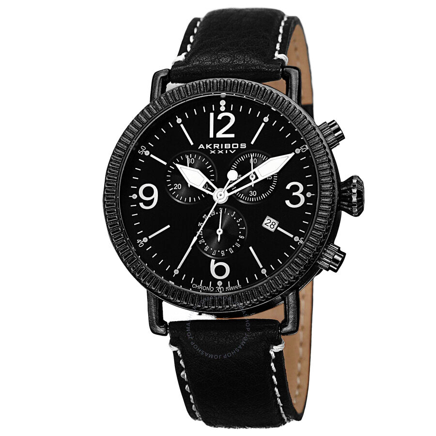 Akribos XXIV Black Dial Black Ion-plated Men's Watch AK753BK - Dawson Watches