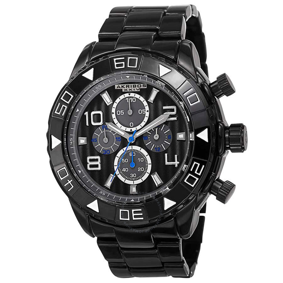 Akribos XXIV Chronograph Black Dial Men's Watch AK814BK - Dawson Watches