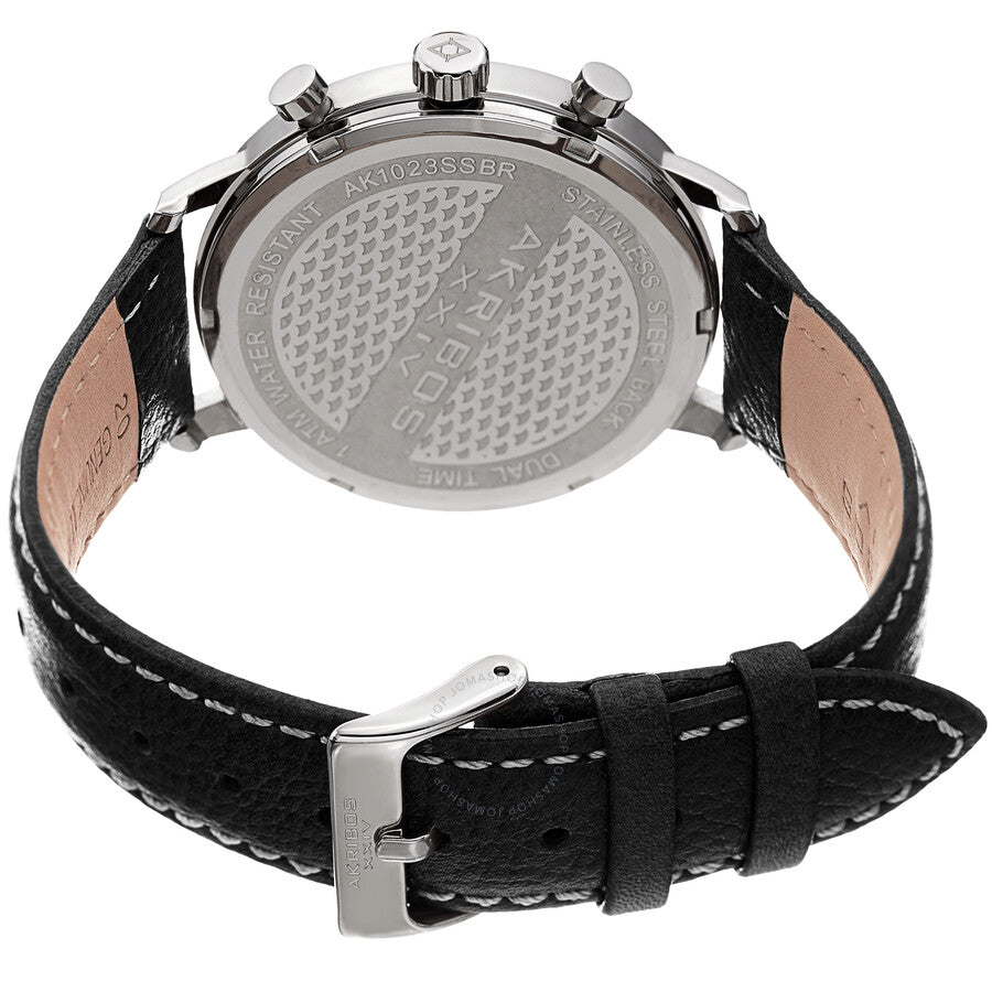 Akribos XXIV Black Dial Dual Time Men's Watch AK1023BK - Dawson Watches #3