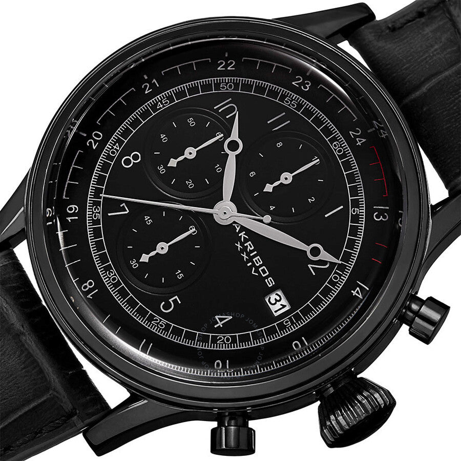 Akribos XXIV Chronograph Quartz Black Dial Men's Watch AK798BK - Dawson Watches #2