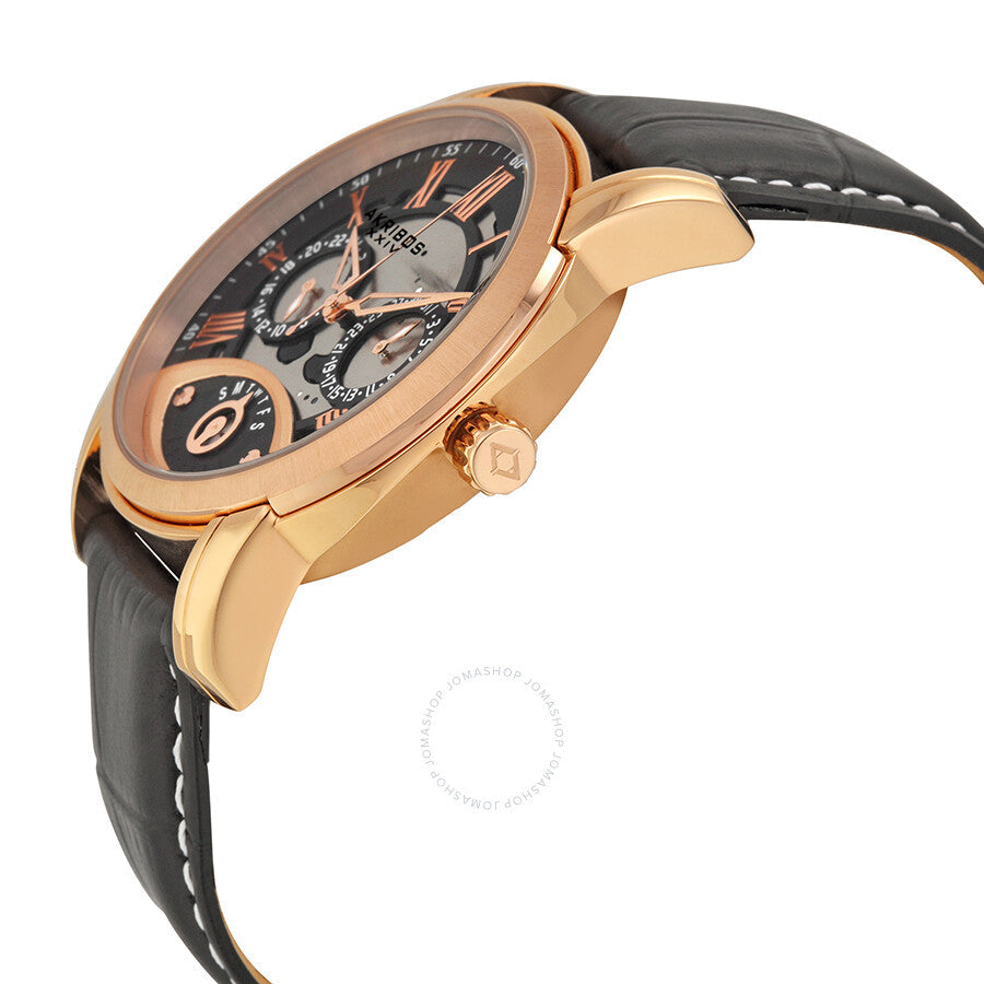 Akribos XXIV Black Dial Rose Gold-tone Men's Watch AK725RG - The Watches Men & Co #2