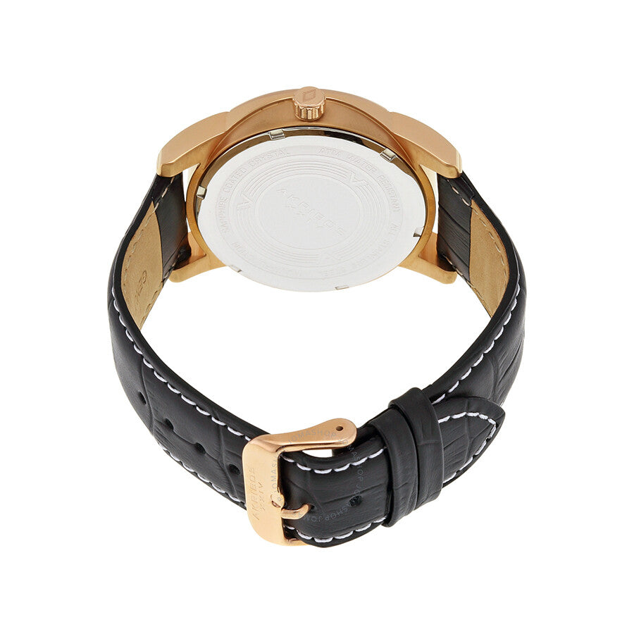 Akribos XXIV Black Dial Rose Gold-tone Men's Watch AK725RG - The Watches Men & Co #3