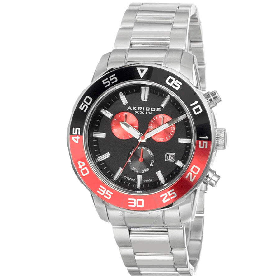 Akribos XXIV Black Matte Coke Bezel Men's Watch AK669RD - Dawson Watches