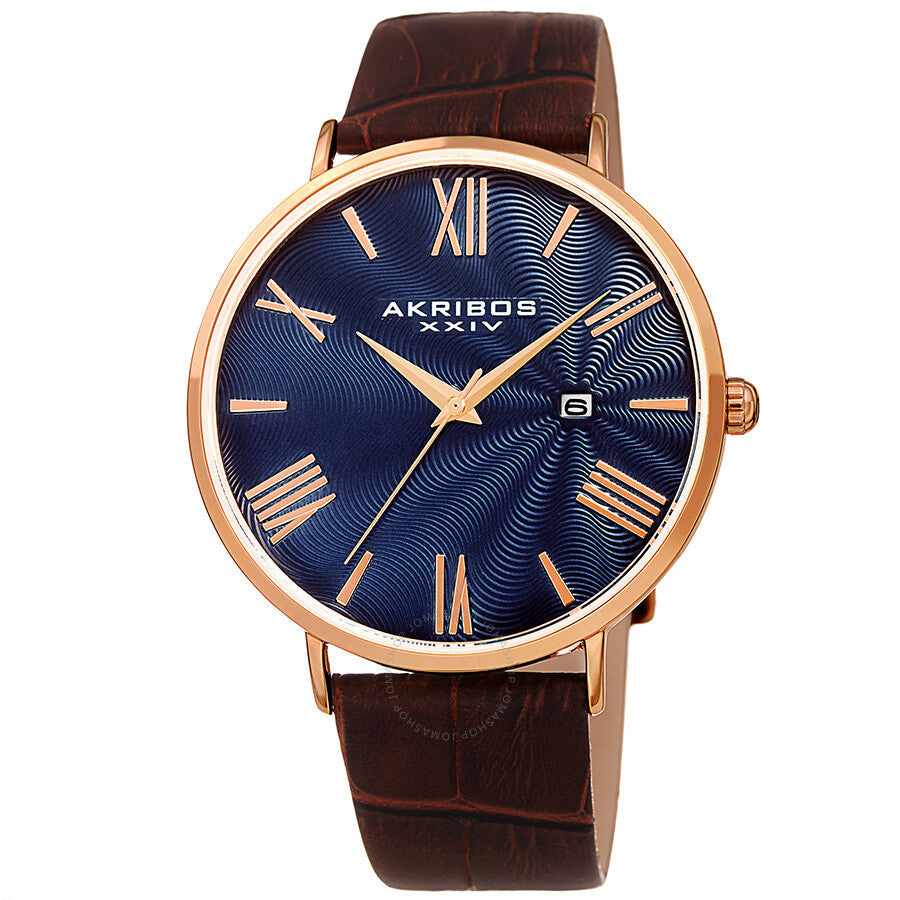 Akribos XXIV Waves Blue Dial Men's Watch AK1041RGBU - Dawson Watches