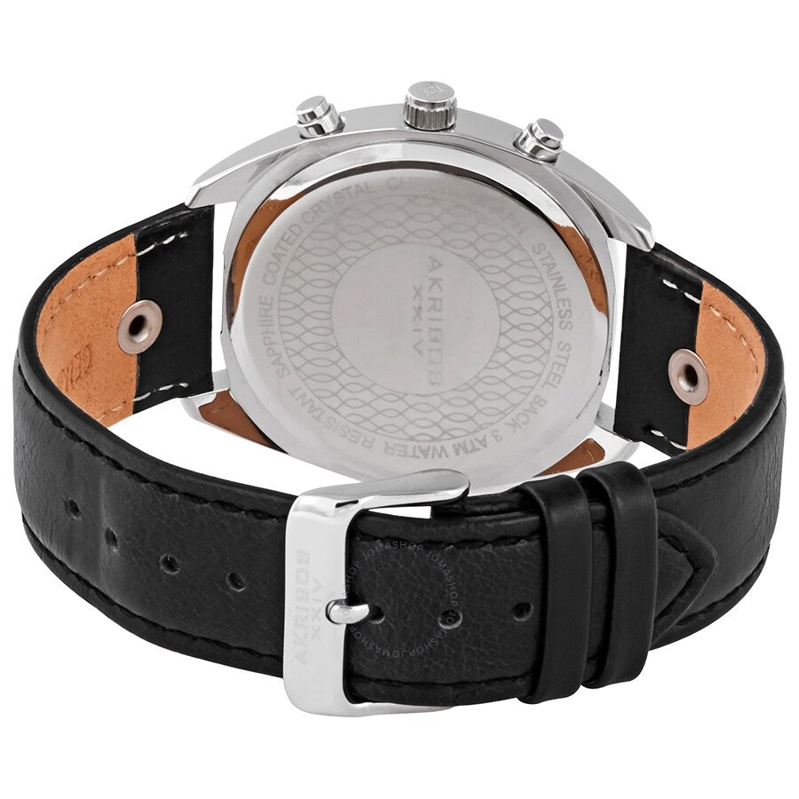 Akribos XXIV Blue Dial Men's Chronograph Leather Watch AK969BKBU - The Watches Men & Co #3