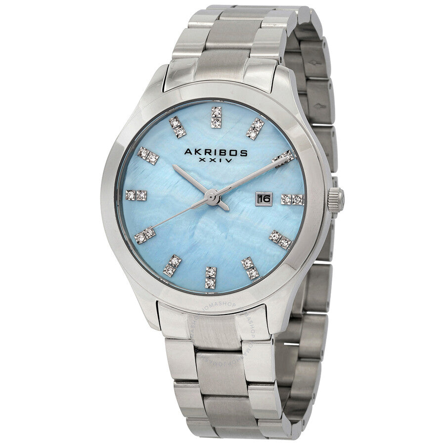 Akribos XXIV Blue Mother of Pearl Dial Ladies Watch AK954SSBU - Dawson Watches