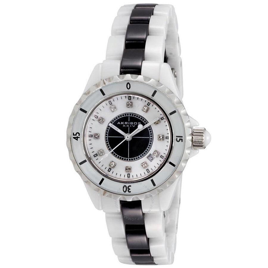 Akribos XXIV Ceramic Ladies Watch AK485WTB - Dawson Watches