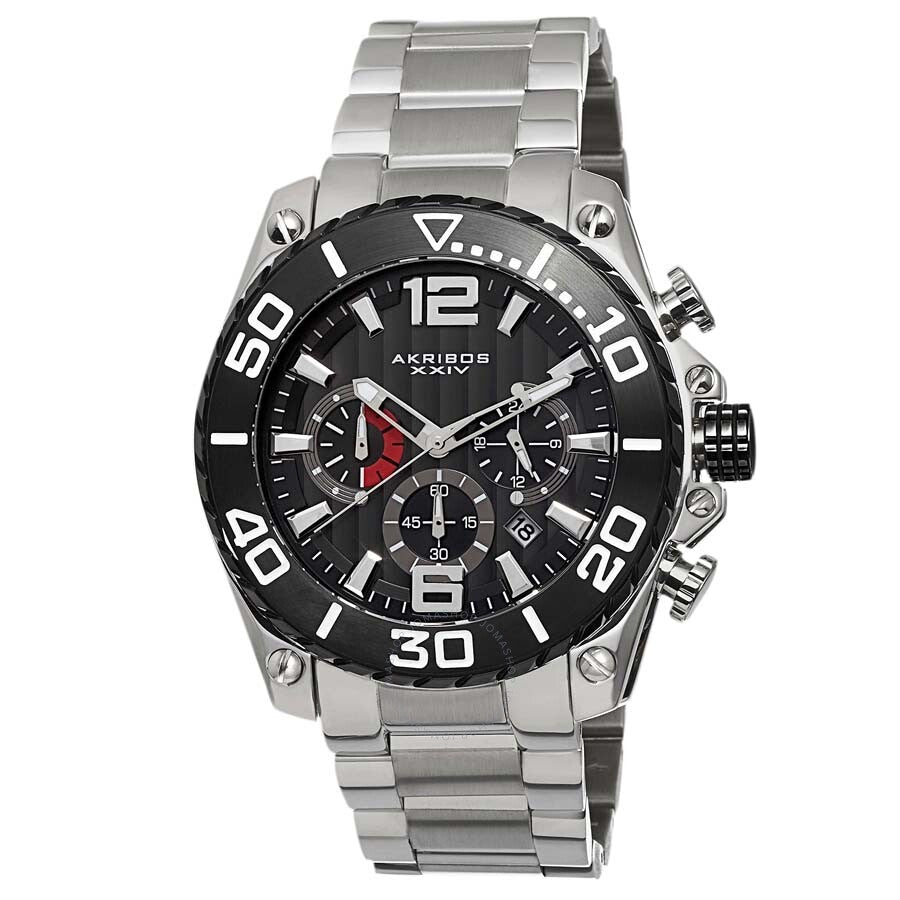 Akribos XXIV Chronograph Black Dial Men's Watch AK639BKS - Dawson Watches