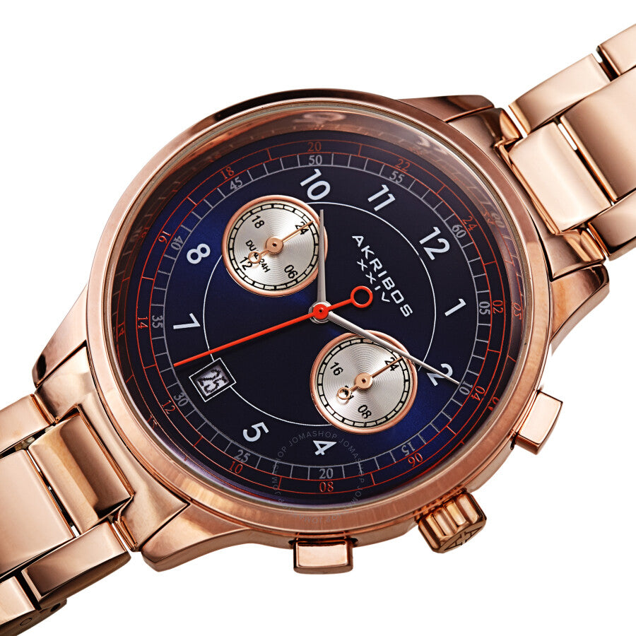 Akribos XXIV Chronograph Blue Dial Men's Watch AK1071RGBU - The Watches Men & Co #2