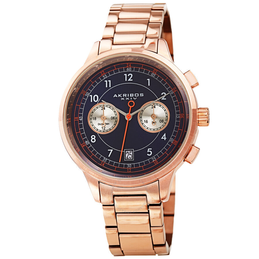 Akribos XXIV Chronograph Blue Dial Men's Watch AK1071RGBU - Dawson Watches