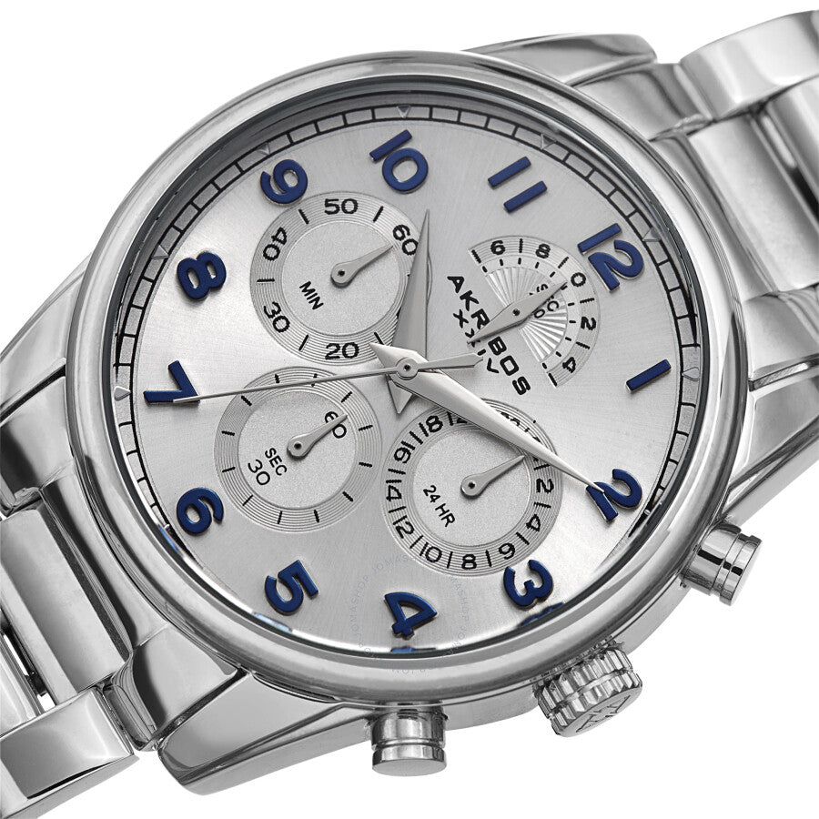 Akribos XXIV Chronograph Quartz Silver Dial Men's Watch AK1042SS - Dawson Watches #2