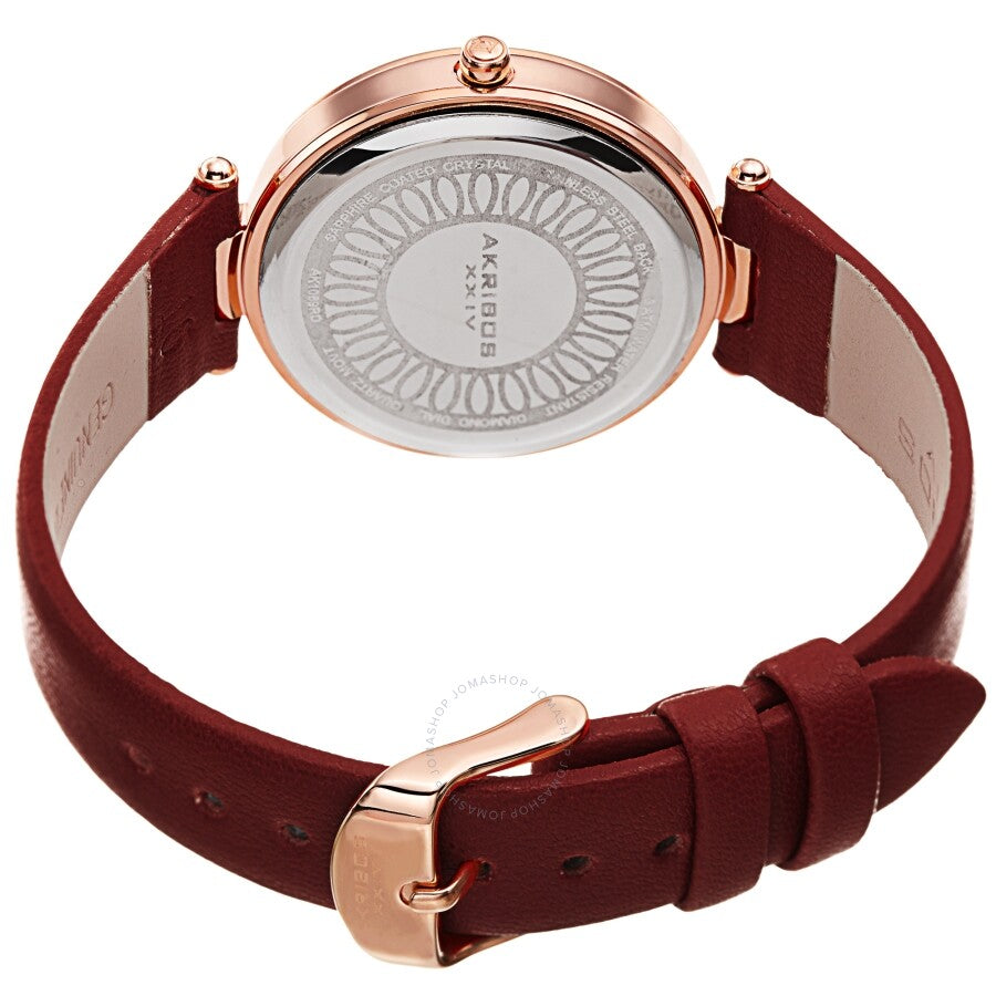 Akribos XXIV Quartz Diamond Red Dial Ladies Watch AK1069BUR - Dawson Watches #4