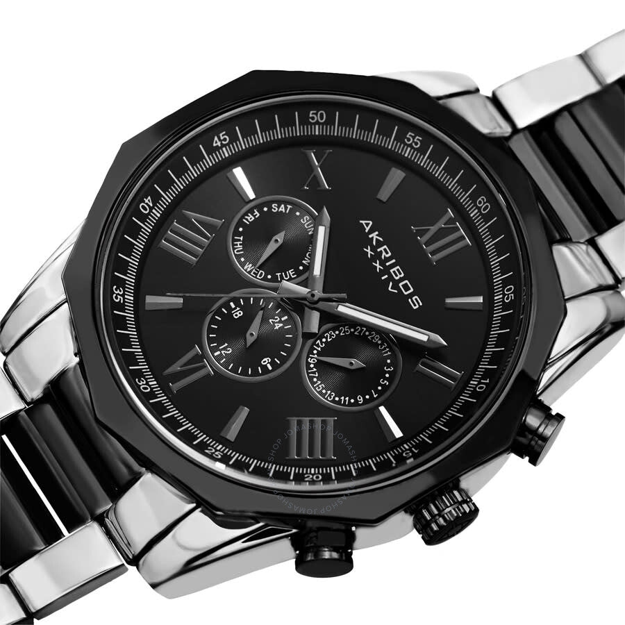 Akribos XXIV Enterprise Quartz Black Dial Men's Watch P50163 - Dawson Watches #2
