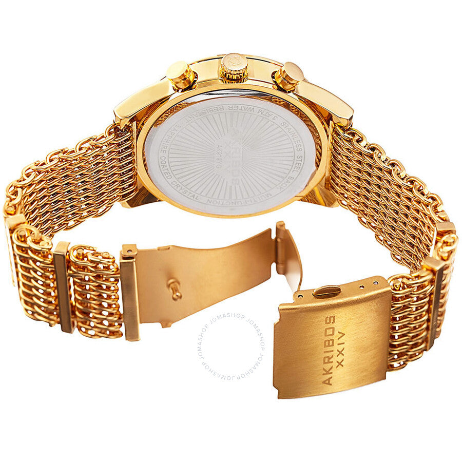 Akribos XXIV Enterprise Quartz Gold Dial Men's Watch P50156 - Dawson Watches #3
