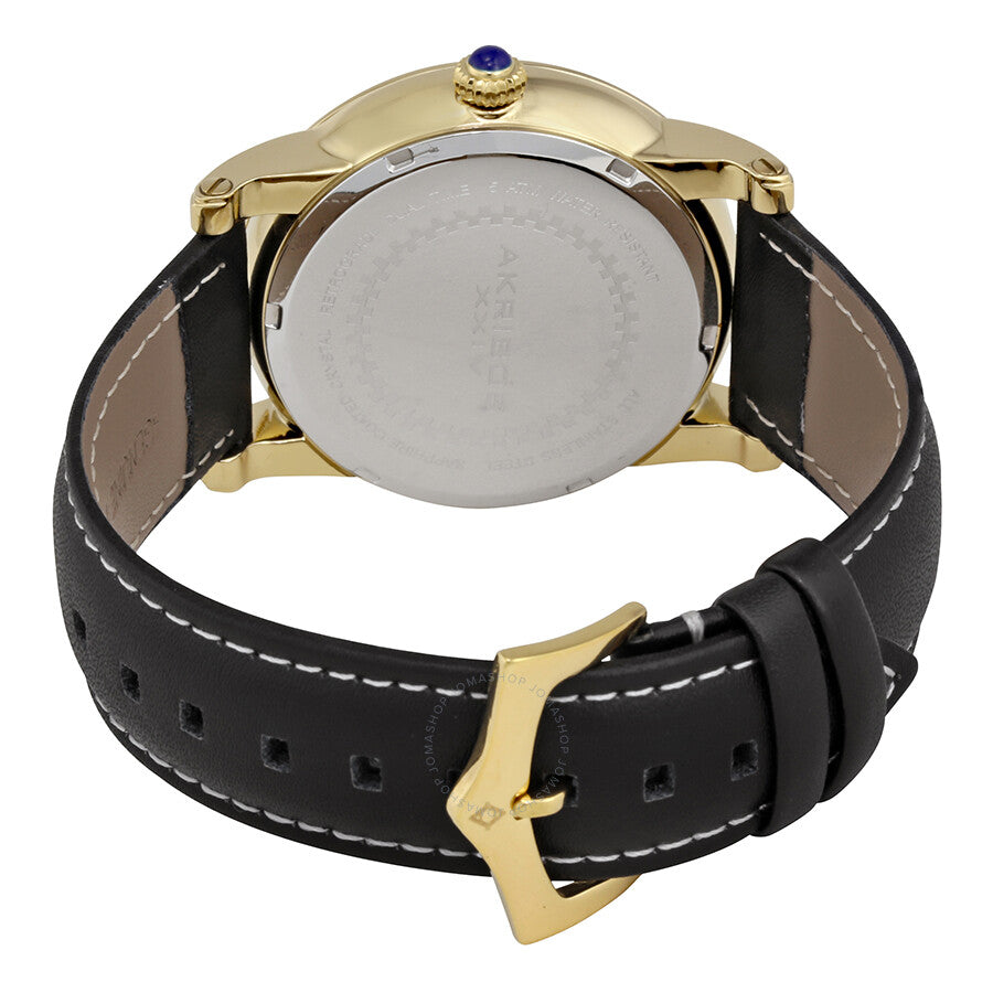 Akribos XXIV Essential Black Dial Men's Leather Watch AK913YG - Dawson Watches #3