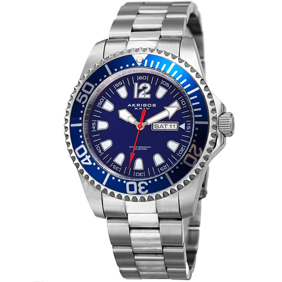 Akribos XXIV Extremis Quartz Blue Dial Men's Watch P50170 - Dawson Watches