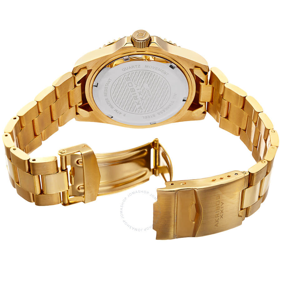 Akribos XXIV Extremis Quartz Gold Dial Men's Watch P50172 - Dawson Watches #4