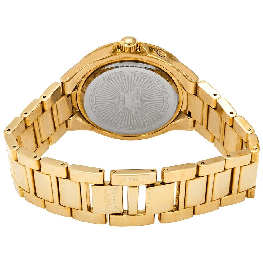 Akribos XXIV Gold Tone Dial Multi-function Ladies Watch AK789YG - The Watches Men & Co #3