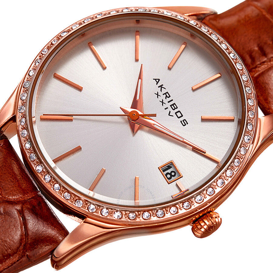 Akribos XXIV Lumin Quartz Silver Dial Ladies Watch P50141 - Dawson Watches #2