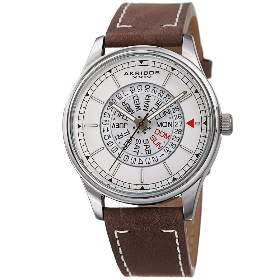 Akribos XXIV Men's Casual Quartz White Dial Men's Watch P50107 - Dawson Watches