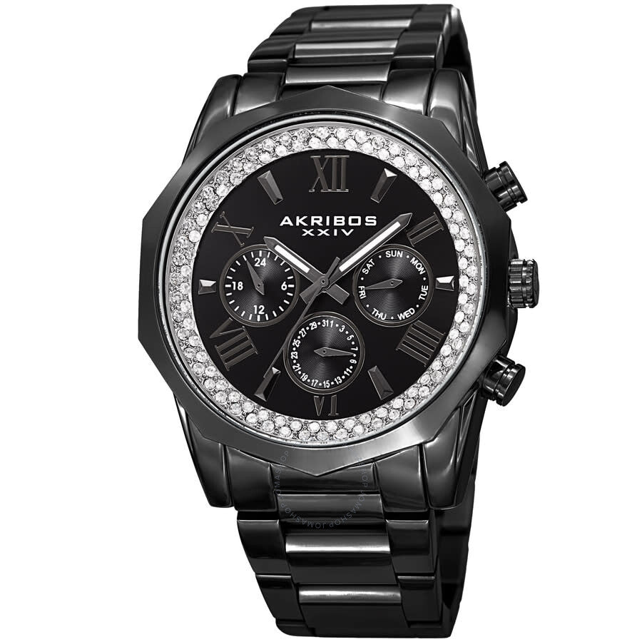 Akribos XXIV Men's Dress Chronograph Quartz Black Dial Men's Watch P50188 - Dawson Watches