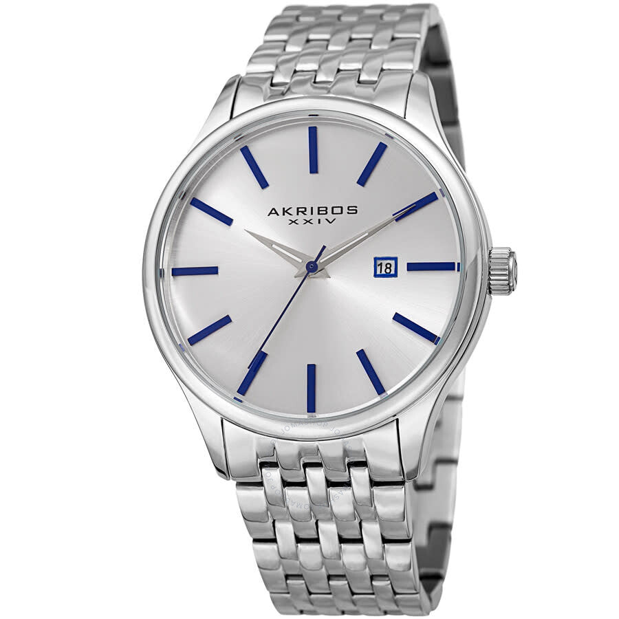 Akribos XXIV Men's Dress Quartz Silver Dial Men's Watch P50164 - Dawson Watches