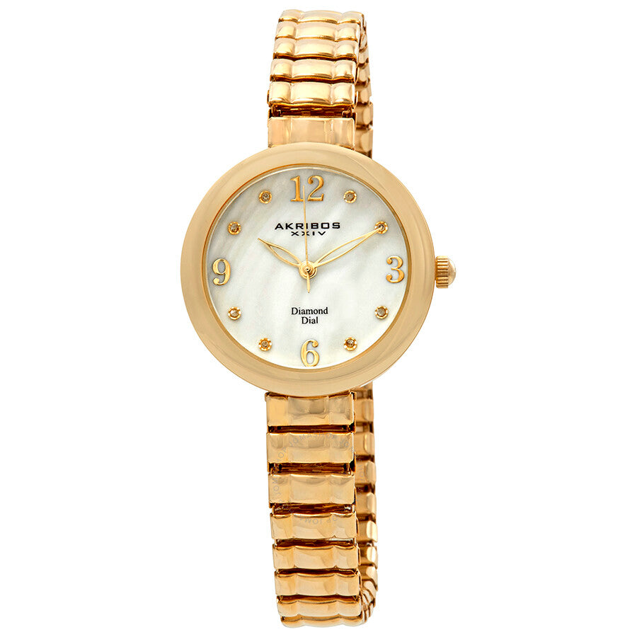 Akribos XXIV Mother of Pearl Dial Yellow Gold-tone Ladies Watch AK765YG - Dawson Watches