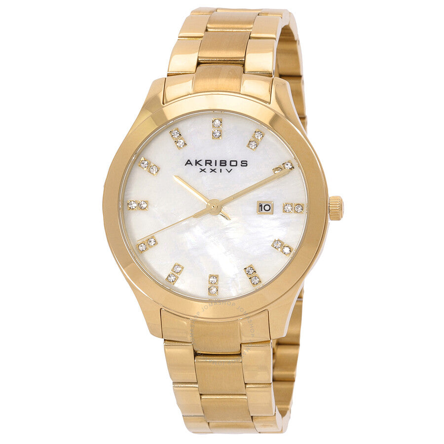 Akribos XXIV Mother of Pearl Gold-tone Ladies Watch AK954YG - Dawson Watches