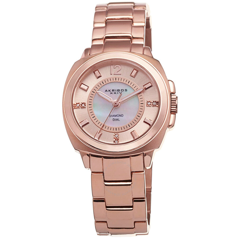 Akribos XXIV Mother of Pearl Rose Gold-tone Ladies Watch AK668RG - Dawson Watches