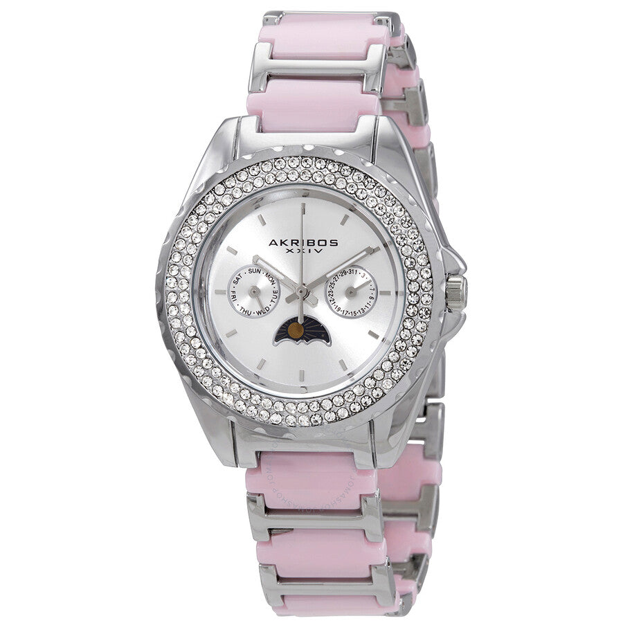Akribos XXIV Multifunction Silver Dial Ladies Watch AK961SSPK - Dawson Watches