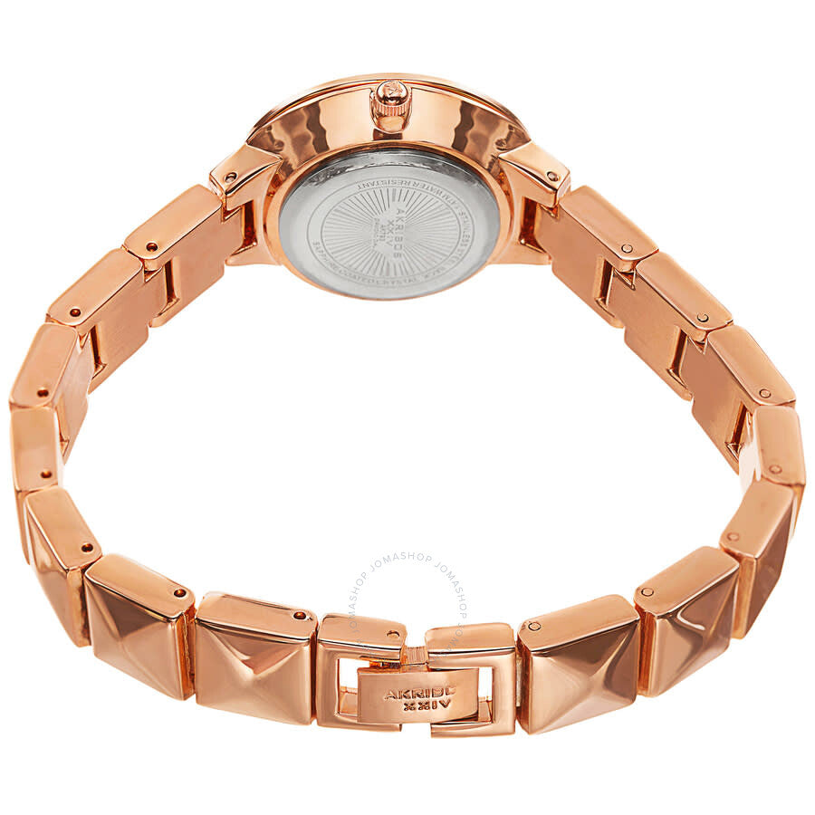 Akribos XXIV Ornate Quartz Diamond Rose Dial Ladies Watch P50118 - Dawson Watches #4